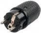 Elworks Stikprop m/side-jord IP44 sort gummi (5 stk