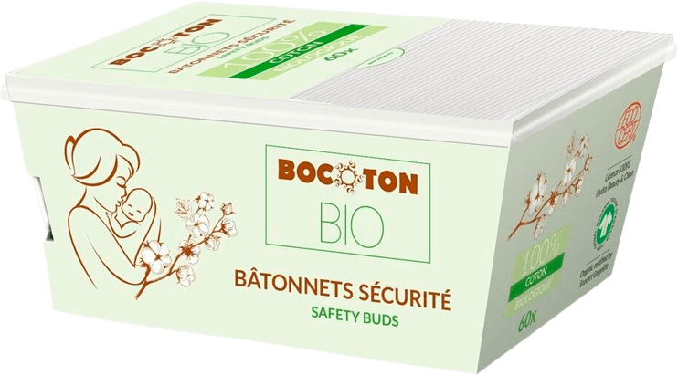 Bocoton Säkerhets bomullspinne i papper 60st