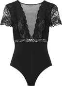 Pieces Lace Bodysuit - Black