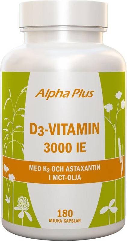 Alpha Plus D3 Vitamin 3000 IU + K2 180 st