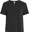 Object Annie Round Neck T-shirts - Black