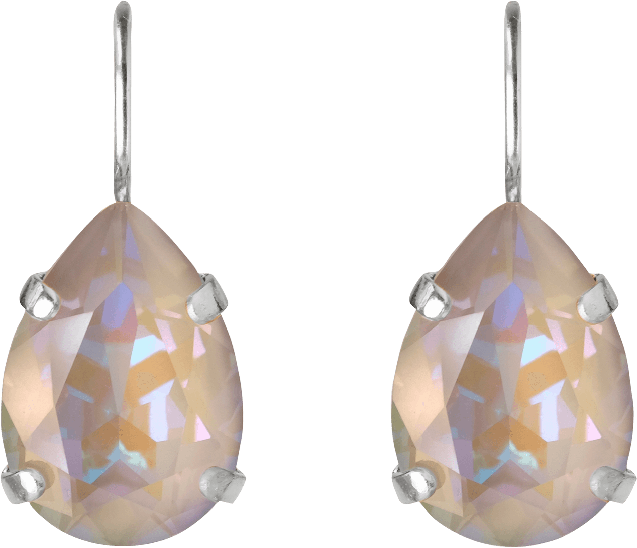 Caroline Svedbom Mini Drop Earrings - Silver/Tranparent