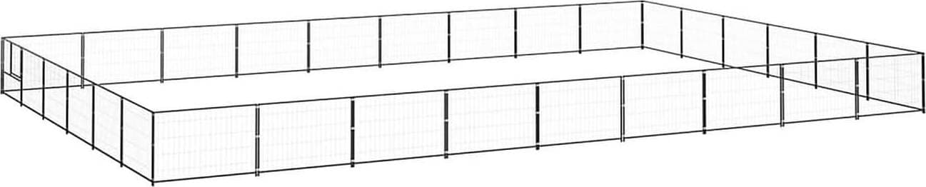 vidaXL Hundgård svart 54 m² stål