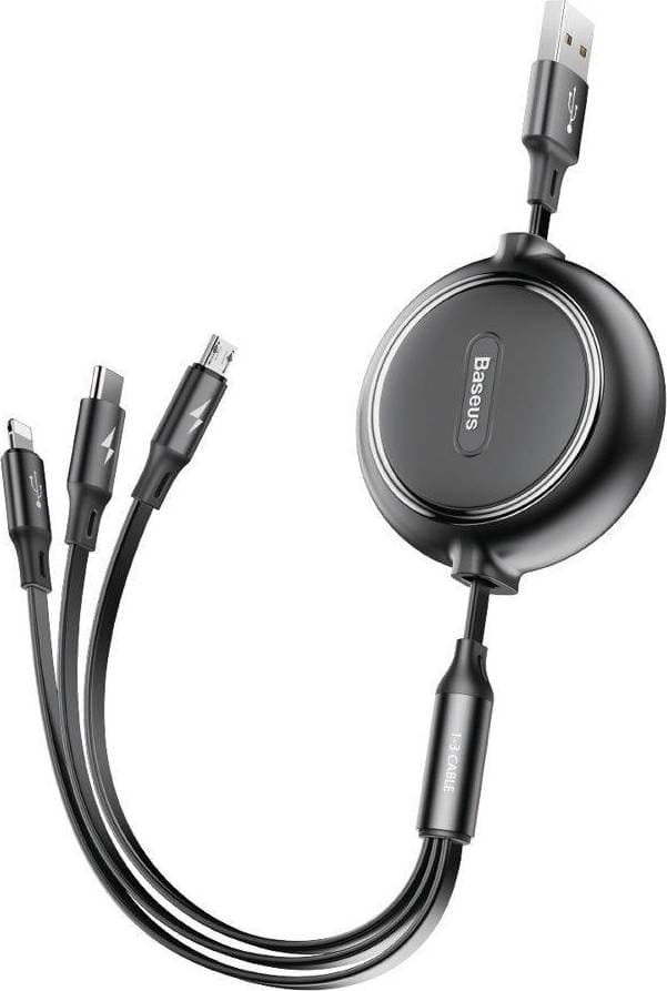 Baseus Flat USB A-USB B Micro/USB C/Lightning 1.2m