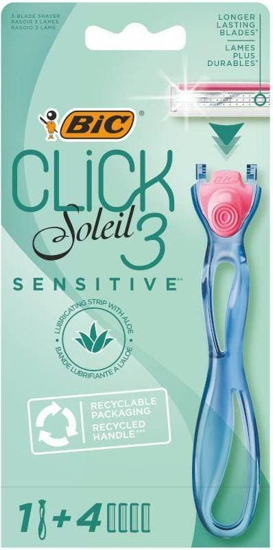 Bic Soleil Click 3 Sensetive Razor + 4 Blades