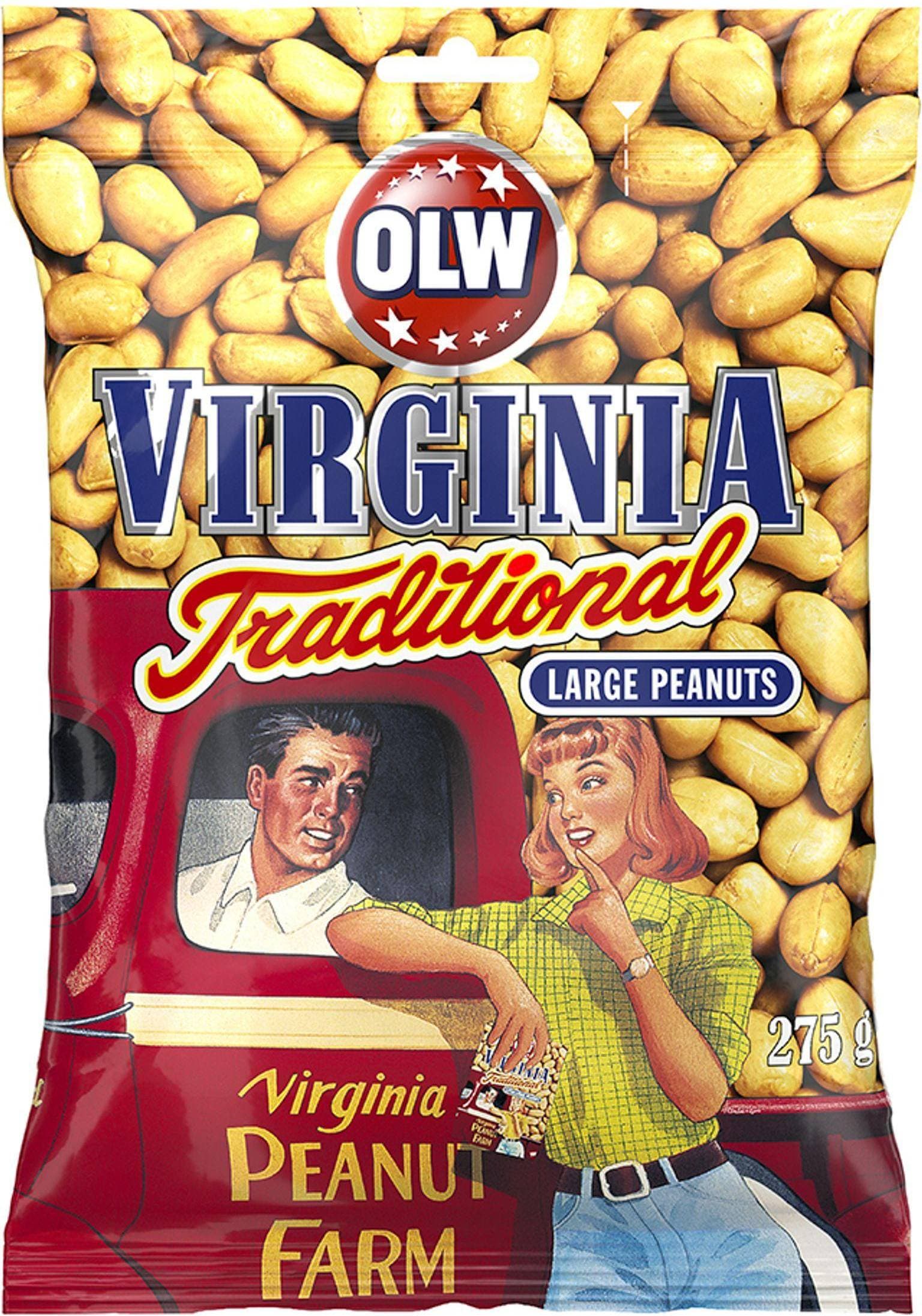 Olw Virginia Jordnötter 275g