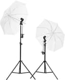 vidaXL Studio Lighting Set with Stands and Umbrellas