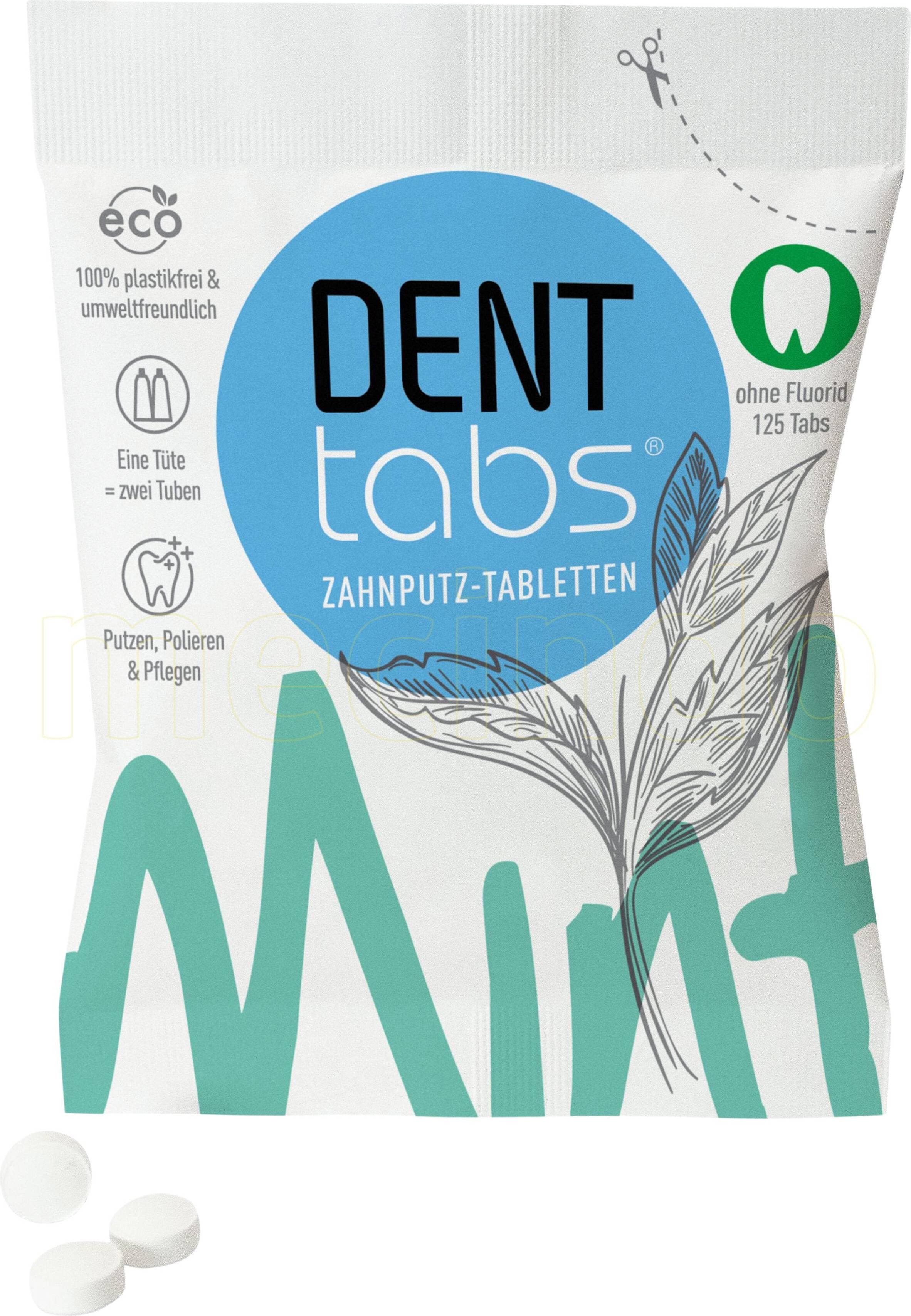 Denttabs Tandpasta Piller Uden Flourid 125-pack