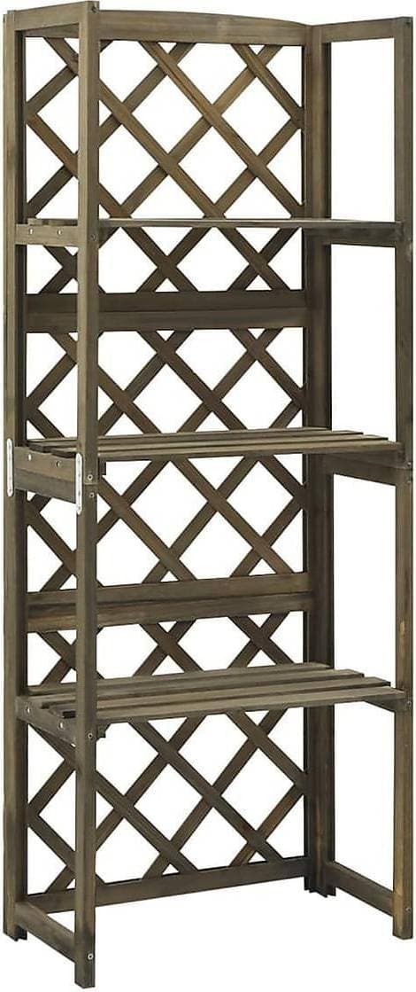 vidaXL Spaljé 55x30x140 massivt granträ - Grå