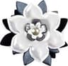 Glimmis Reflex Brooch - White/Black