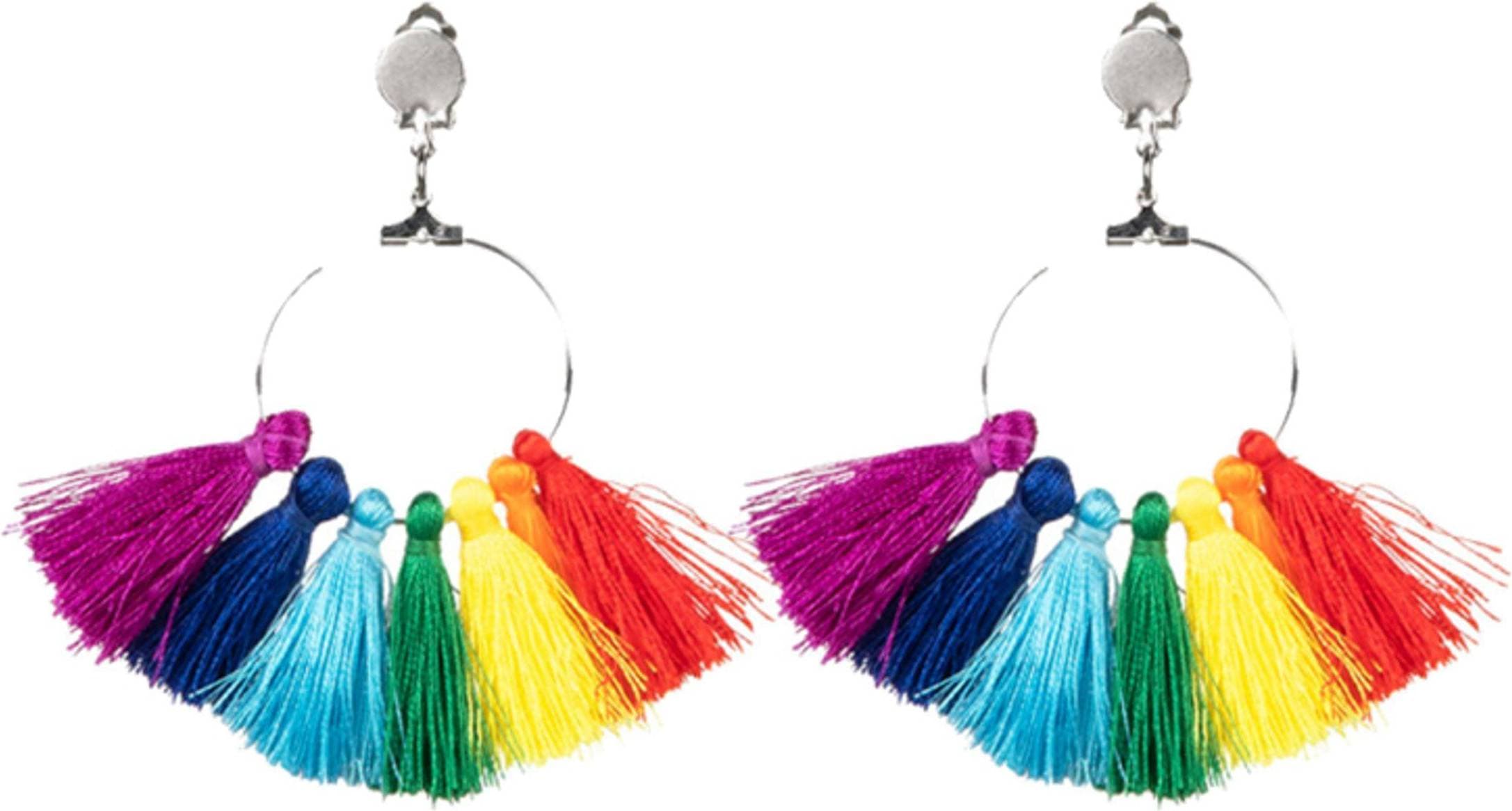 Boland Tassel Earrings - Silver/Rainbow