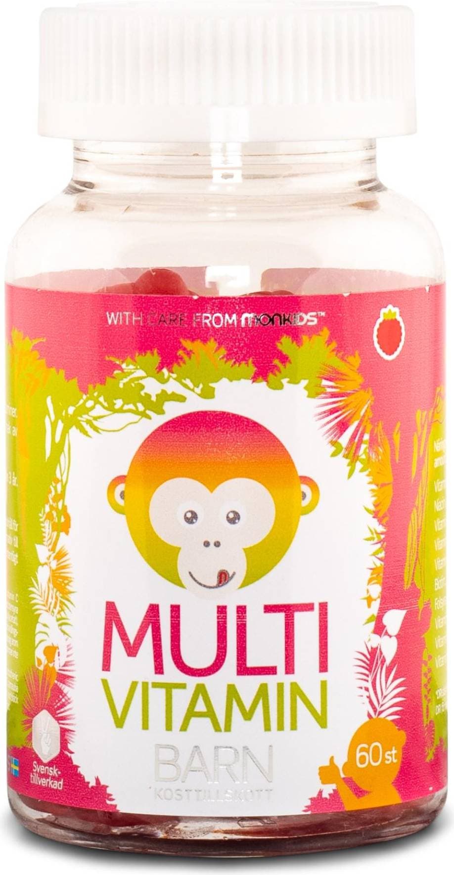 Monkids Multivitamin Raspberry 60 st