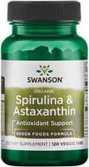 Swanson Spirulina & Astaxanthin, Organic - 120 veggie