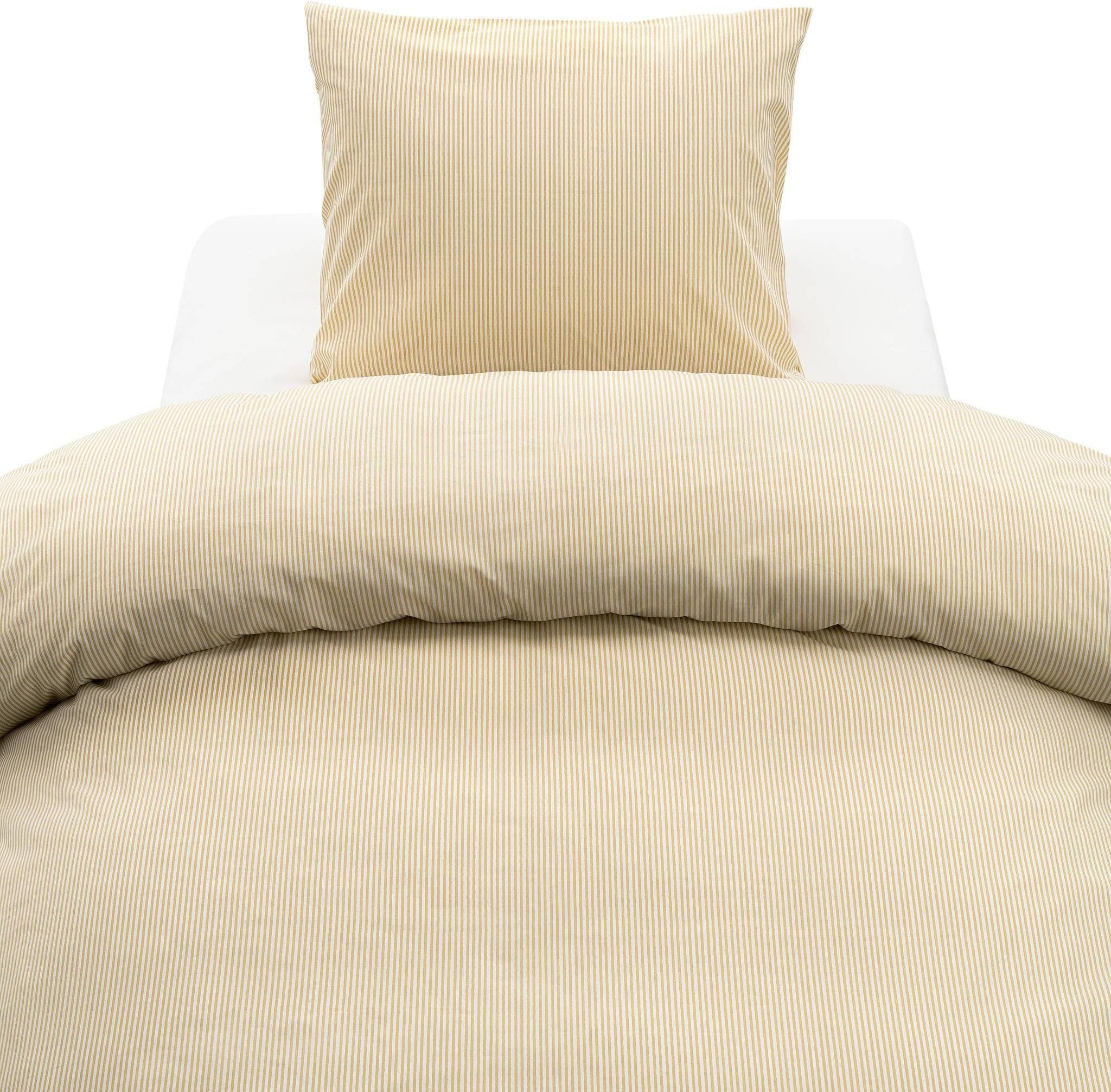 Borganäs Thelma Stripe Påslakan Gul (210x150cm)