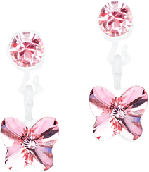 Blomdahl Butterfly Earrings - White/Pink