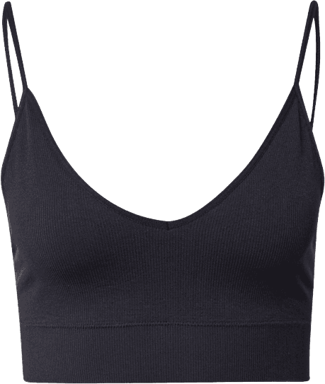 Lindex Seamless Ribbed V-Neck Soft Bra - Black