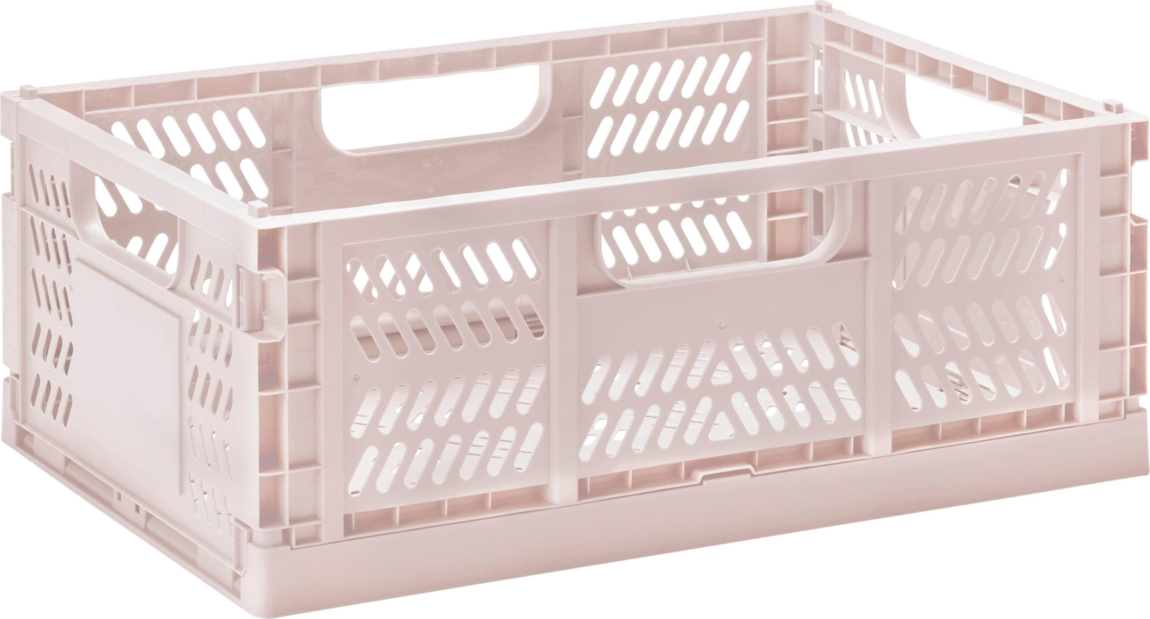 3 Sprouts Modern Folding Crate Large, Pink