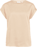 Vila Glansig Kortärmad Topp Beige