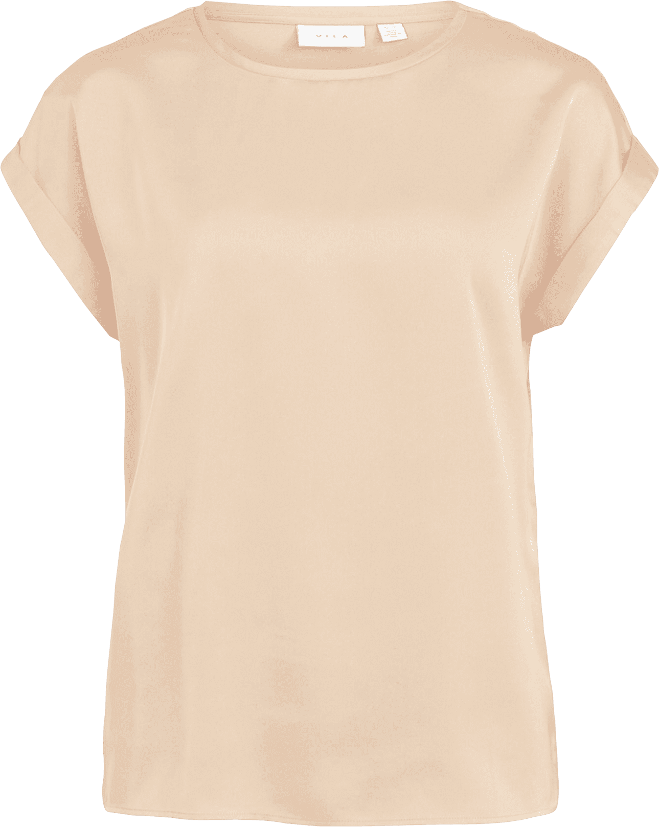 Vila Glansig Kortärmad Topp Beige