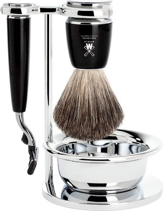 Mühle Rytmo Rakset 4-delar Mach3 Svart: Pure badger