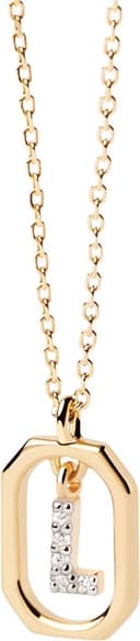 Pdpaola Mini Letter Necklace - Gold/Transparent