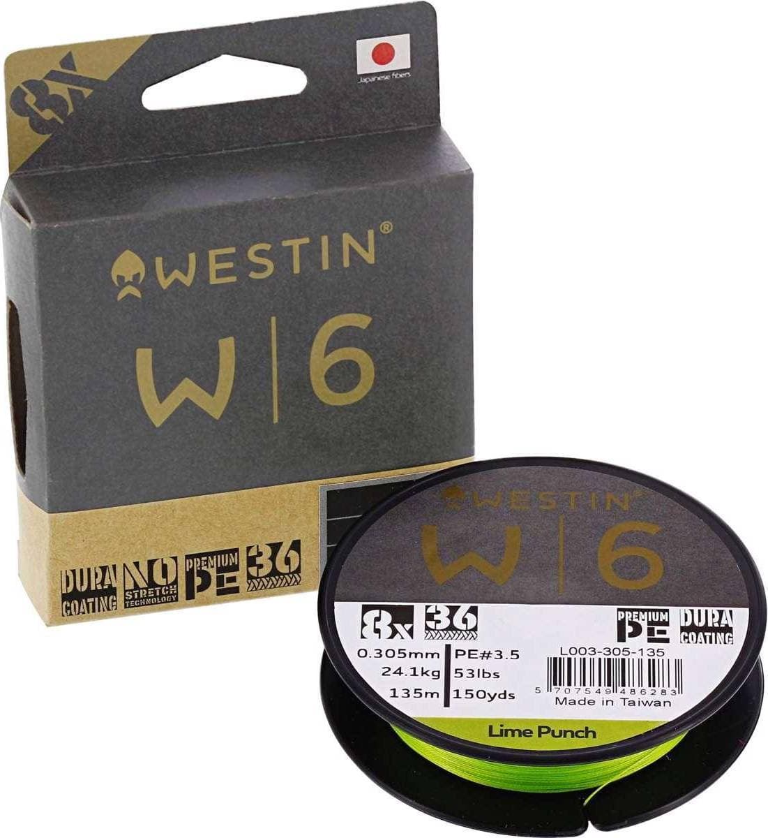 Westin W6 8 Braid Lime Punch 0.165mm 135m 8.3kg