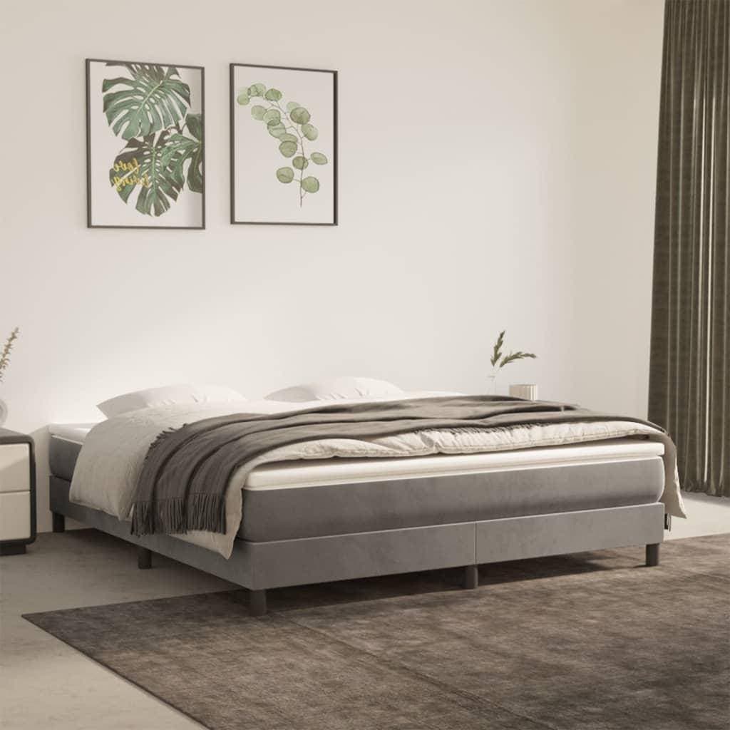 vidaXL Sammet Ljusgrå 160x200 cm Sängram