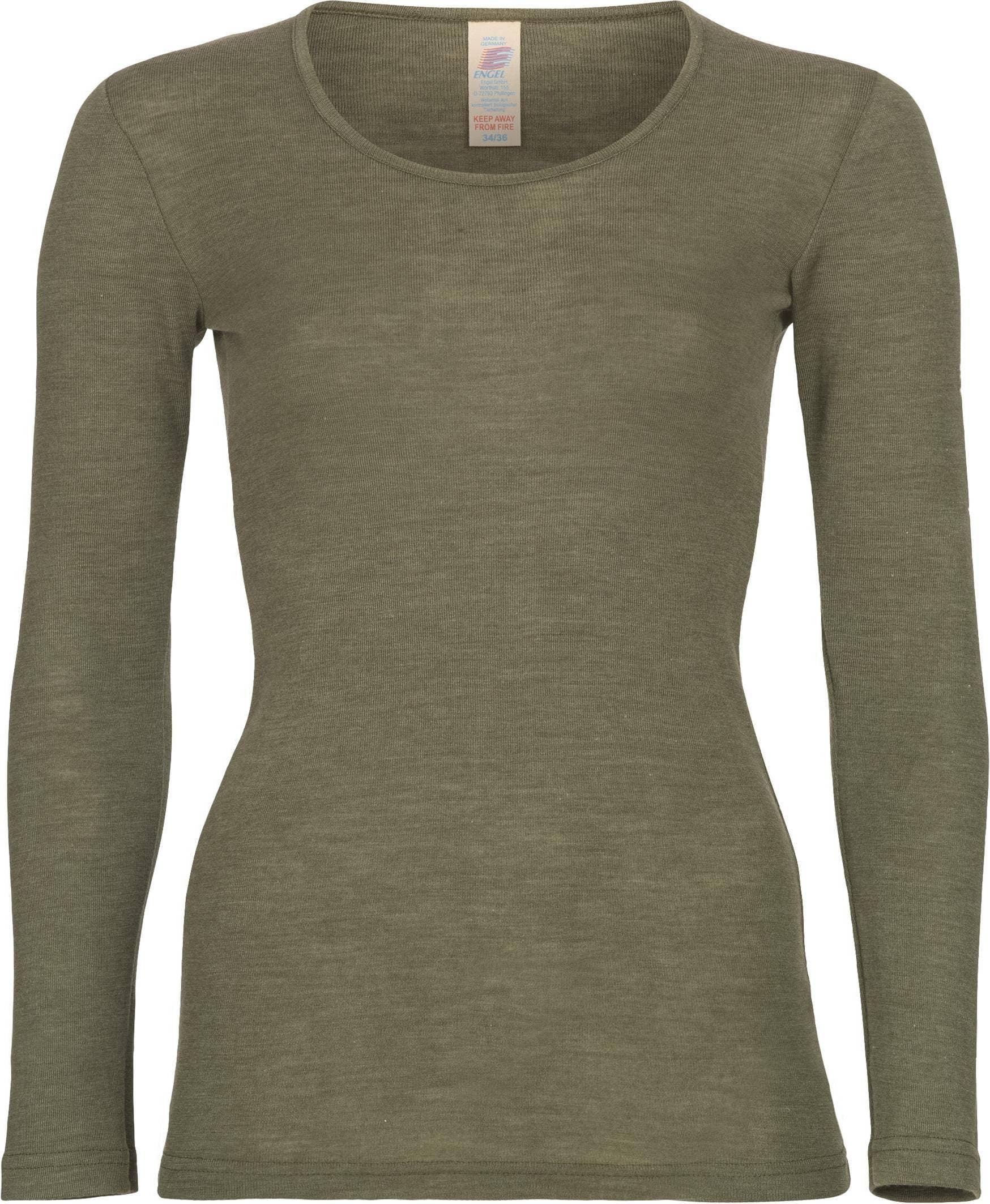 Engel Blus Merinoull och Silke Olive - Färg Olivgrön