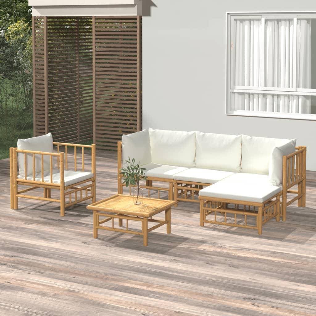 vidaXL 6 gräddvita dynor Loungeset