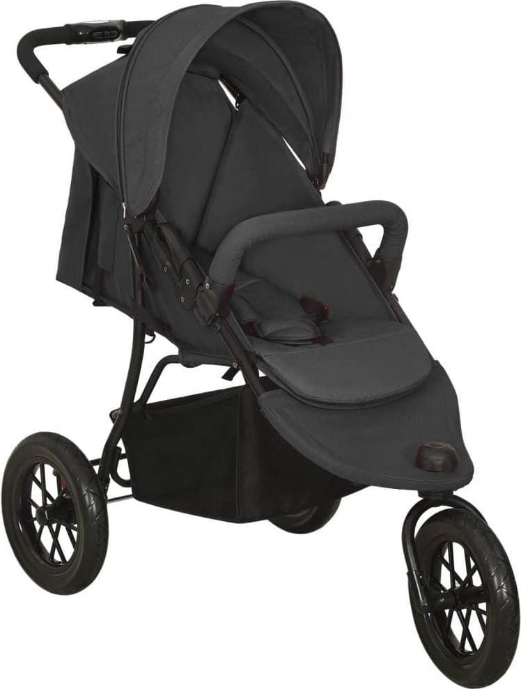 vidaXL Barnvagn antracit stål