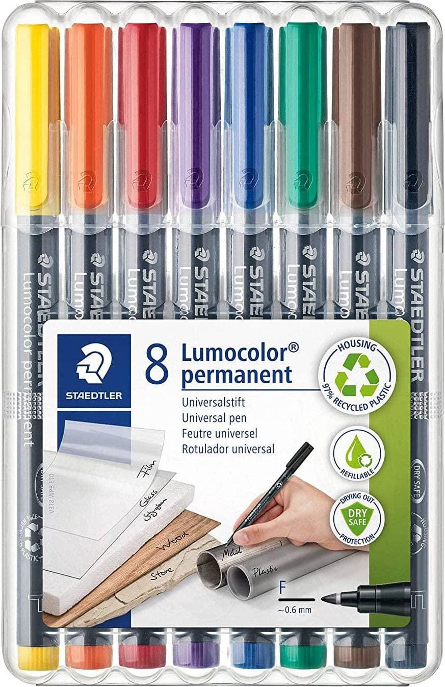 Staedtler Lumocolor Permanent Pen 318 F 0.6mm 8-pack