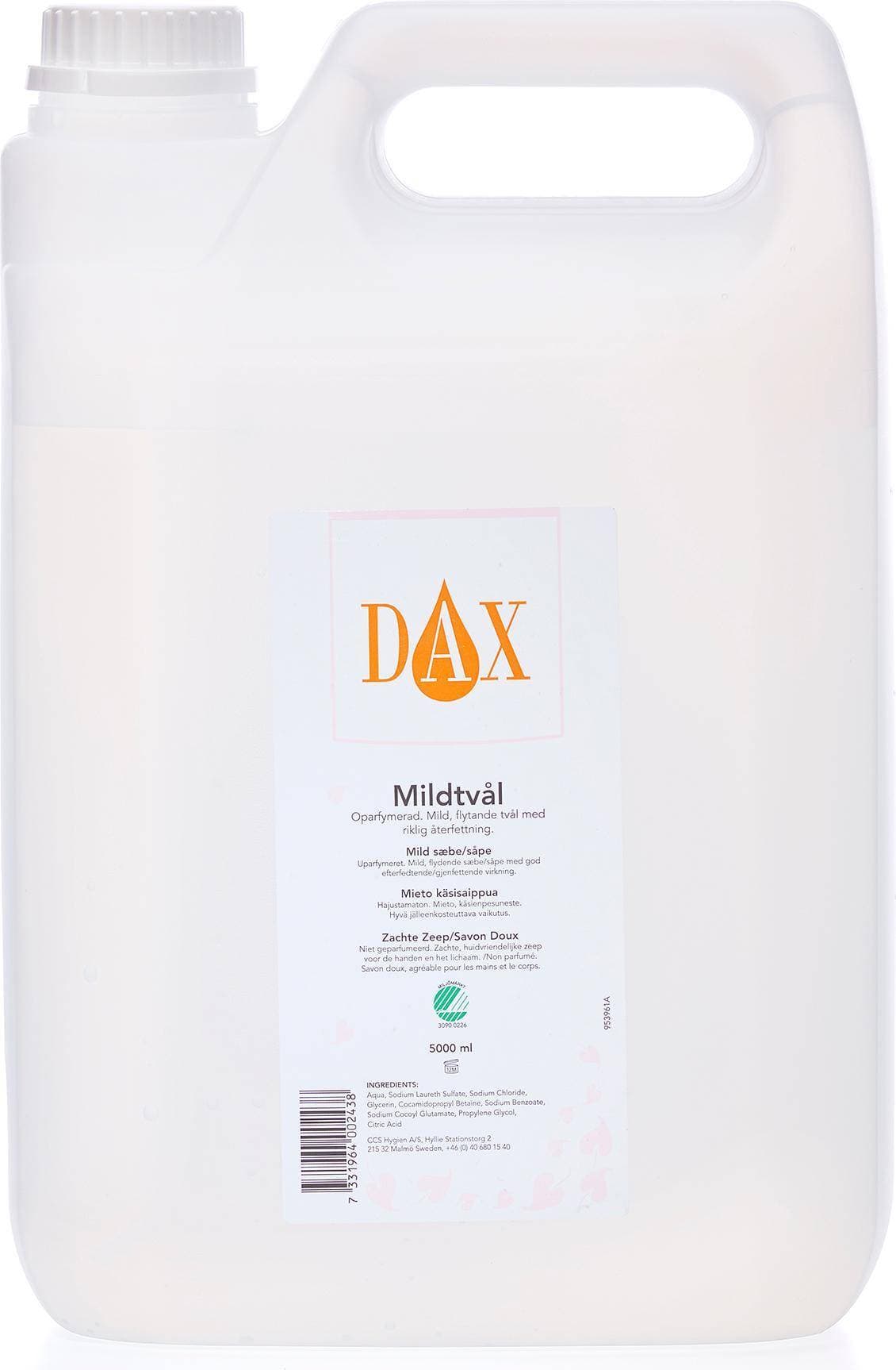 Dax Mildtvål Oparfymerad 5000ml