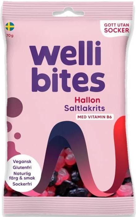 Wellibites Raspberries & Salted Licorice 70g 1pack