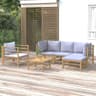vidaXL 6 delar Loungeset, Bord inkl. 2 Stolar