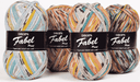 Drops Design Fabel Garn Print 522 Turkos/Blå