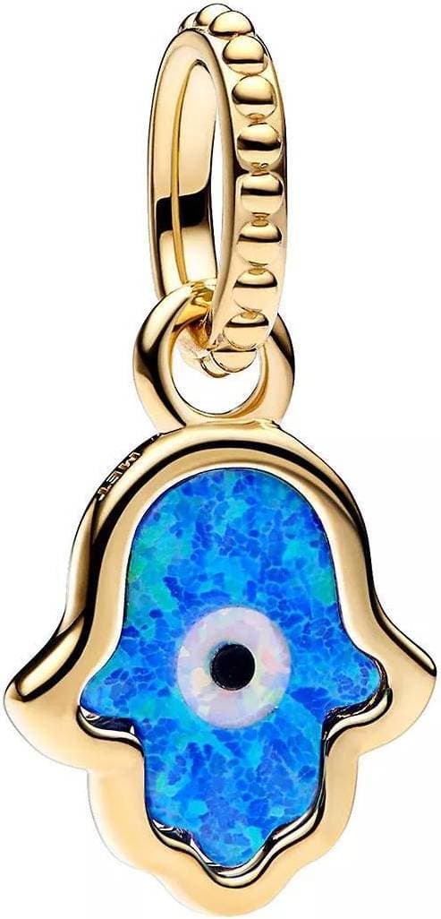 Pandora Hamsa Hand Dangle Charm - Gold/Blue
