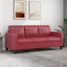 vidaXL vinröd Soffa 3-sits