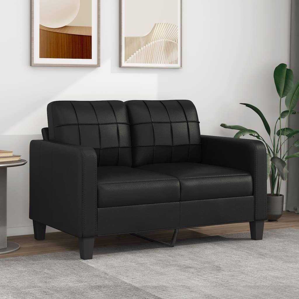 vidaXL 2-Sitssoffa Svart 120 cm Konstläder Soffa