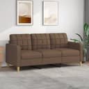 vidaXL 3-Sitssoffa Brun 180 cm Soffa 3-sits