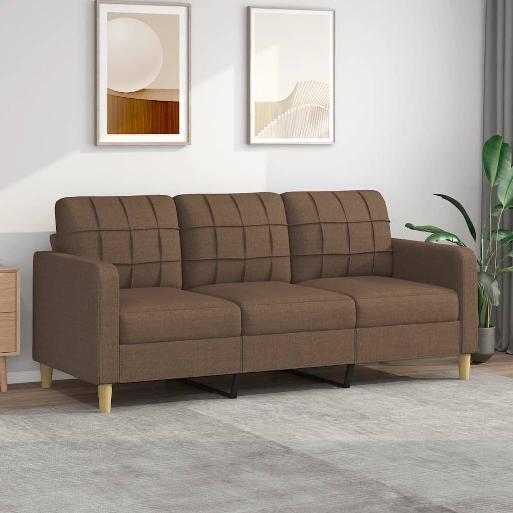 vidaXL 3-Sitssoffa Brun 180 cm Soffa 3-sits