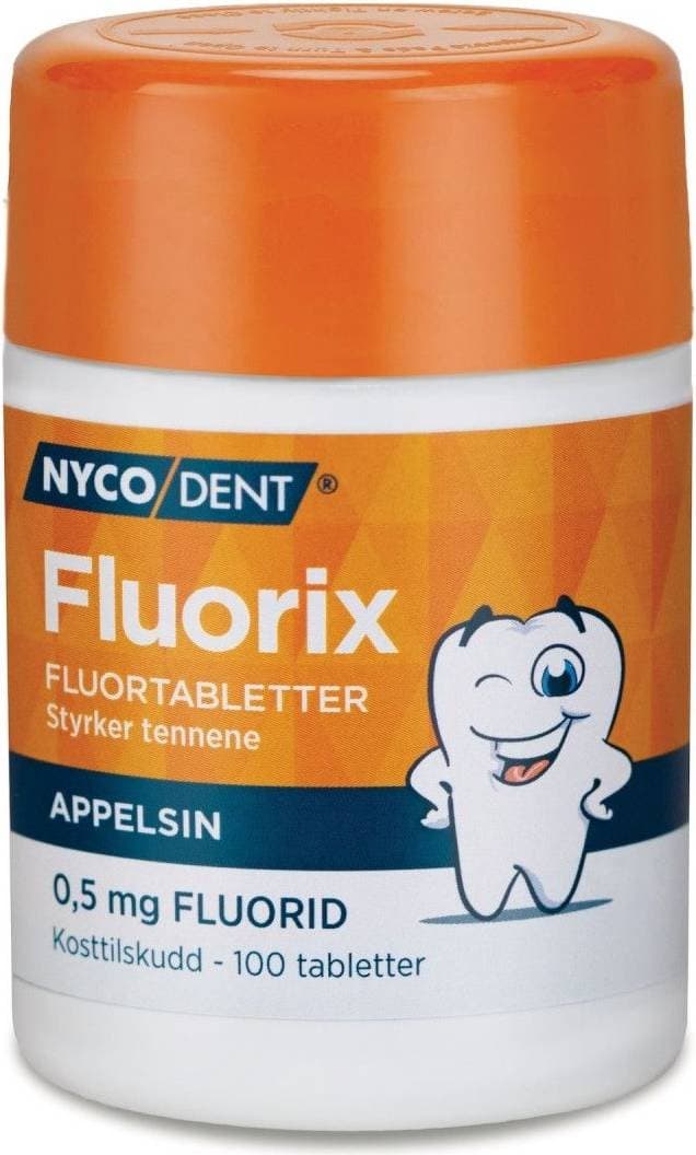 Nycodent Fluorix 0.5 mg Apelsin 100 Tablets