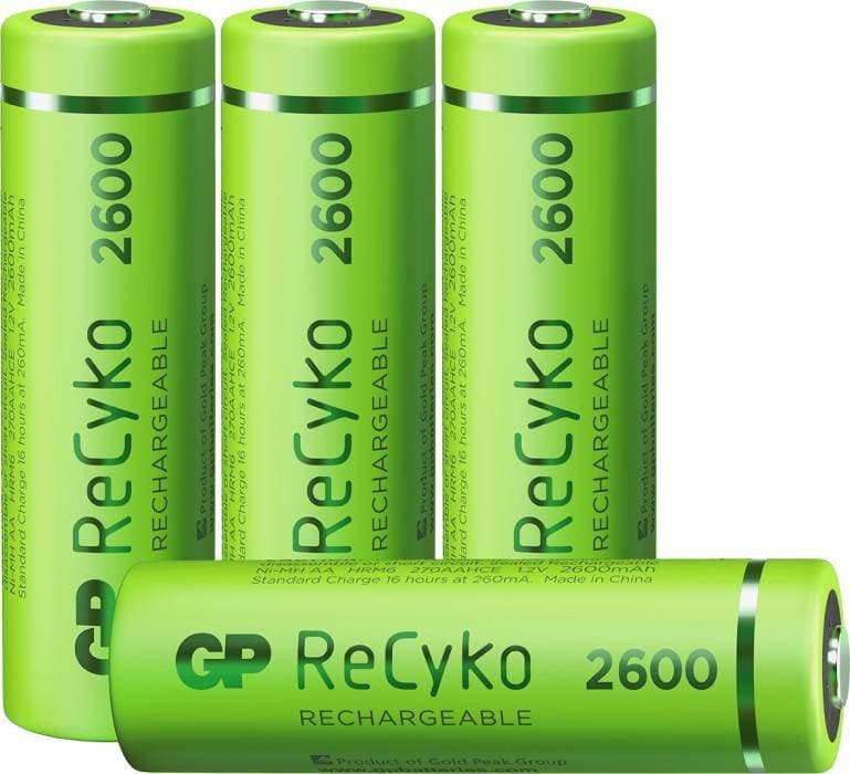 GP Batteries ReCyko Rechargeable AA 2600mAh 4-pack