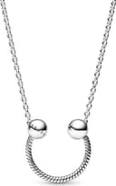 Pandora Moments U Shape Charm Pendant Necklace - Silver