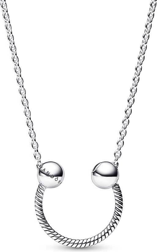 Pandora Moments U Shape Charm Pendant Necklace - Silver