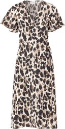 Vila Omlottklänning S/S Wrap Midi Dress Grå