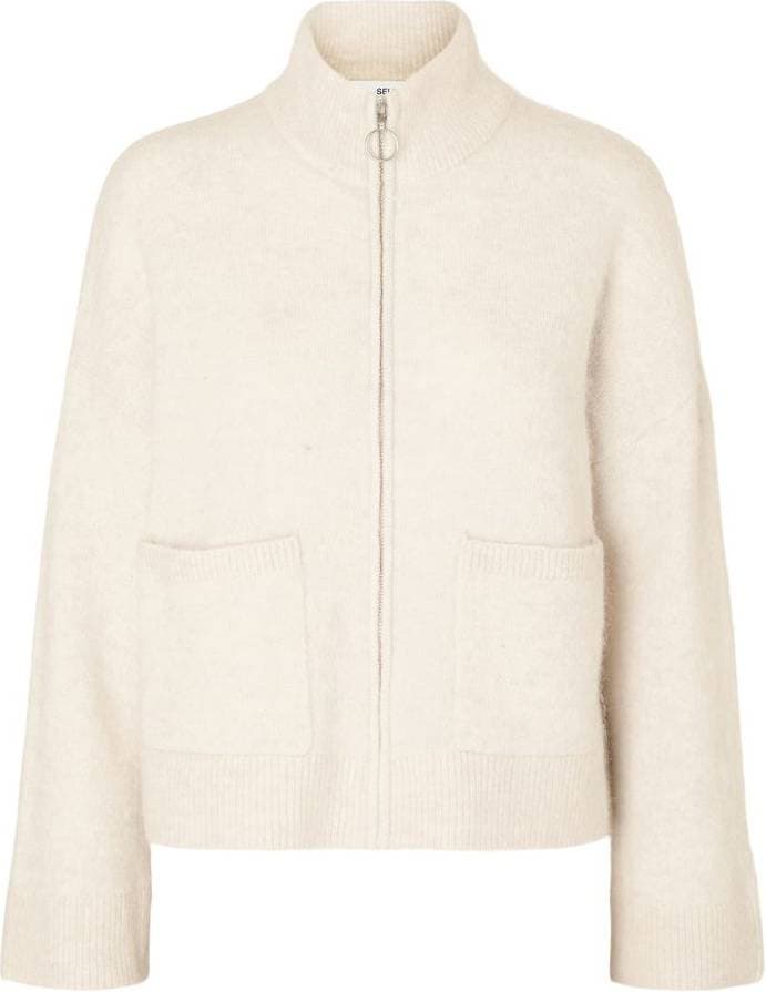 Selected Sia Ras Wool Blend Cardigan - Birch