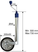 Valeryd Stödhjul stålfälg Ø48mm 150kg