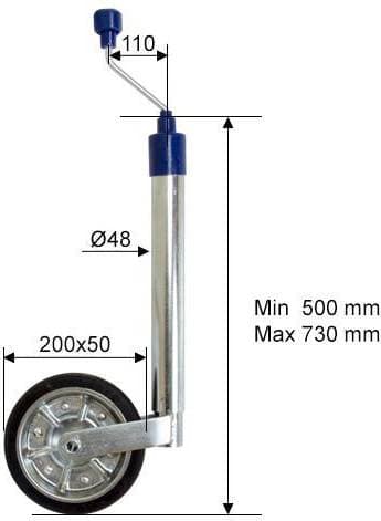 Valeryd Stödhjul stålfälg Ø48mm 150kg