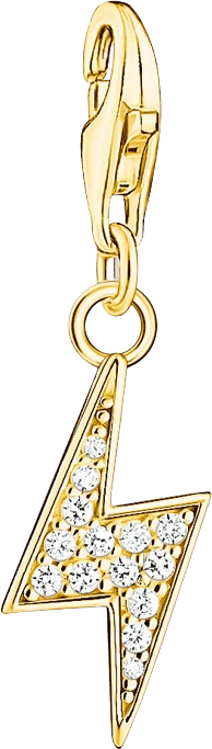 Thomas Sabo Flash Charm Pendant - Gold/Transparent