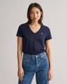 Gant Dam Shield V-ringad T-shirt Blå
